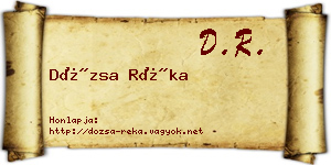Dózsa Réka névjegykártya