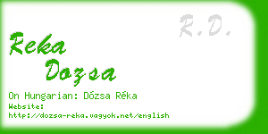 reka dozsa business card